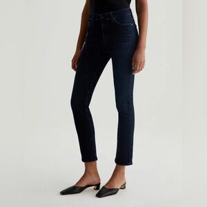 Adriano Goldschmeid Mari high rise slim straight dark blue jeans size 27